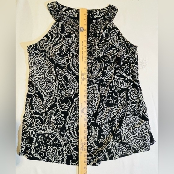 INC International Concepts Black and White Sleeveless Cut Out Tank Top GC - Picture 13 of 13